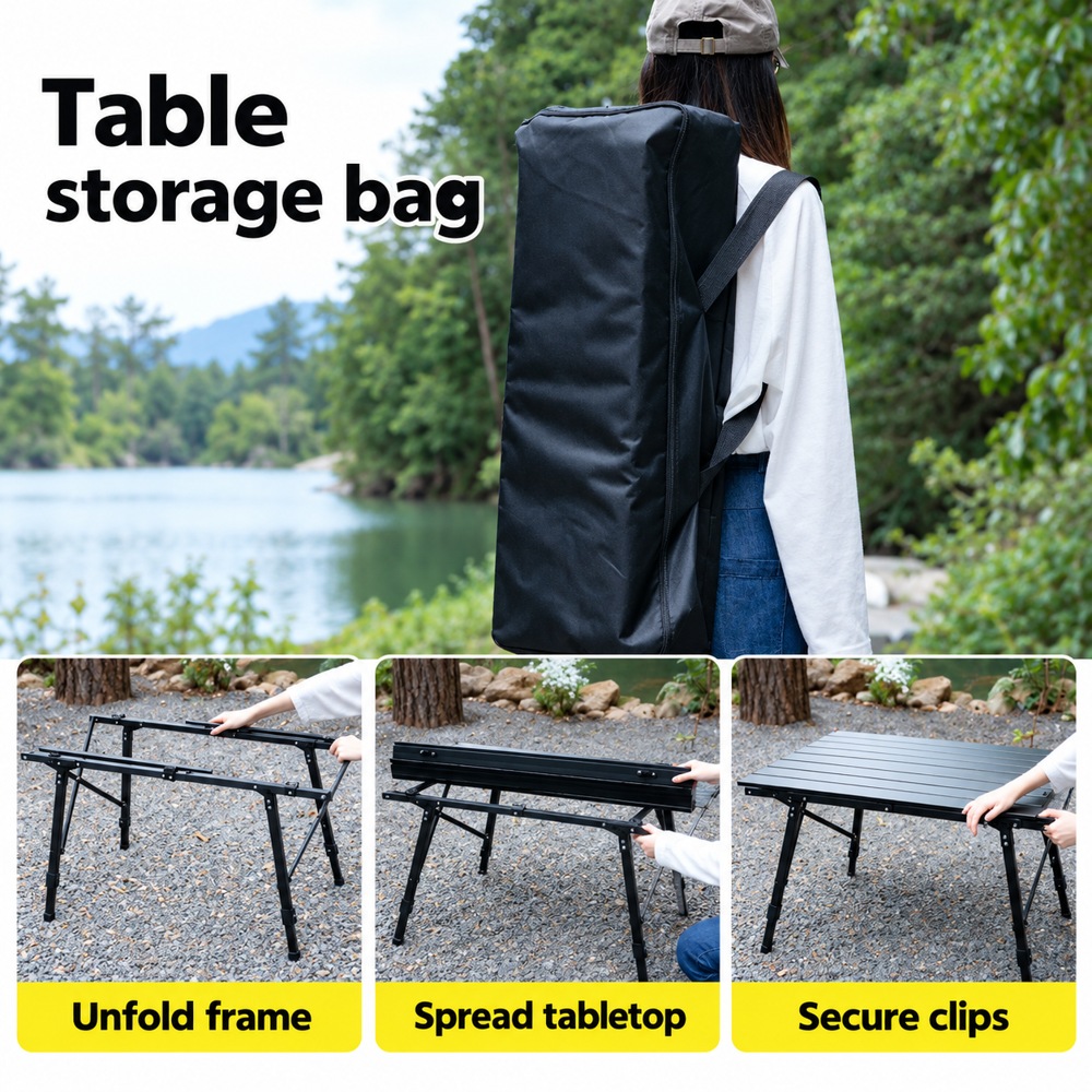 VISTAROVE Adjustable Aluminum Camping Table Set with 6 Chairs - Image 3