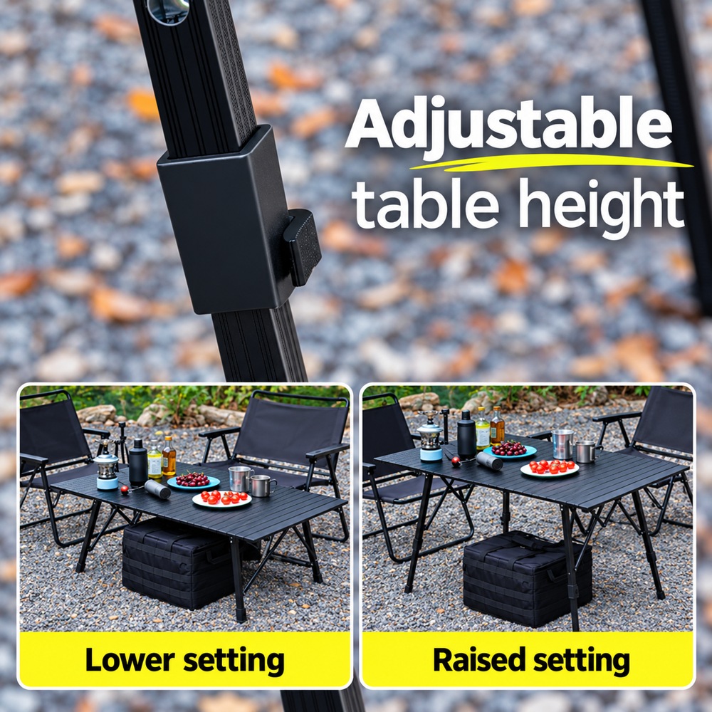 VISTAROVE Adjustable Aluminum Camping Table Set with 6 Chairs - Image 2