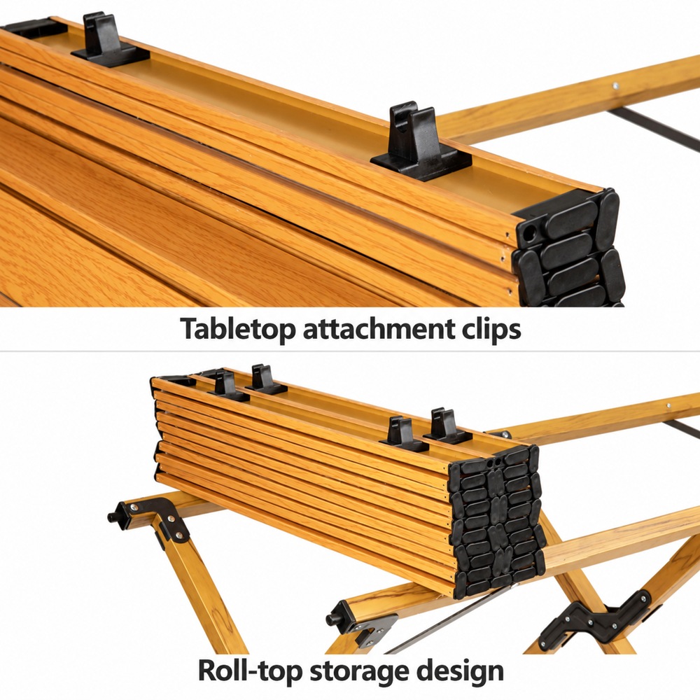 VISTAROVE Roll-Top Camping Table Set with 6 Folding Chairs - Image 3